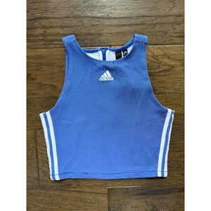 NWT Adidas Blue Striped Tank Top Large Athletic